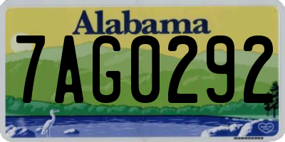 AL license plate 7AG0292