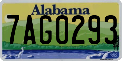 AL license plate 7AG0293