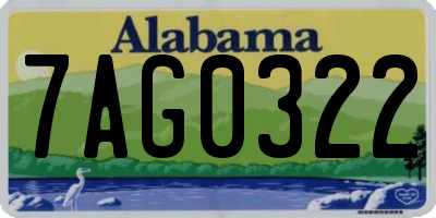 AL license plate 7AG0322