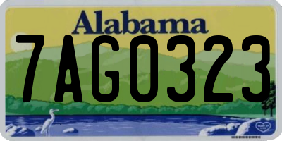AL license plate 7AG0323