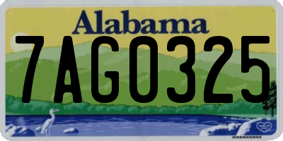 AL license plate 7AG0325