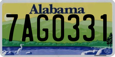 AL license plate 7AG0331