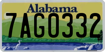 AL license plate 7AG0332