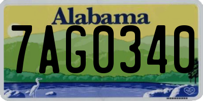 AL license plate 7AG0340