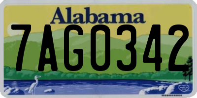 AL license plate 7AG0342
