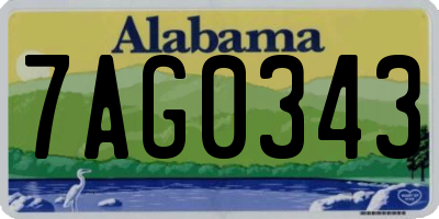 AL license plate 7AG0343