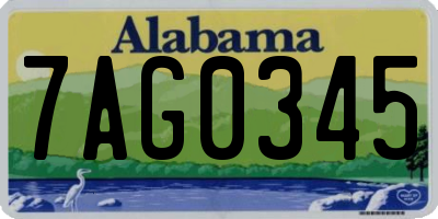 AL license plate 7AG0345