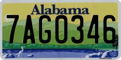 AL license plate 7AG0346