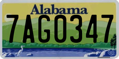 AL license plate 7AG0347
