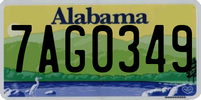 AL license plate 7AG0349
