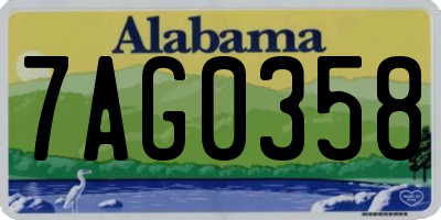 AL license plate 7AG0358