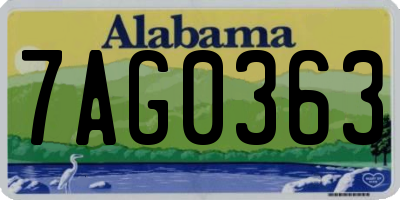AL license plate 7AG0363