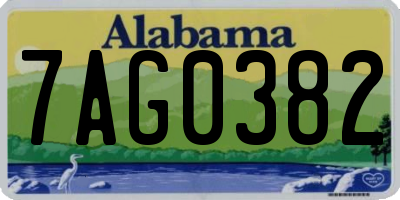 AL license plate 7AG0382