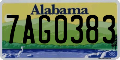 AL license plate 7AG0383
