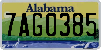 AL license plate 7AG0385