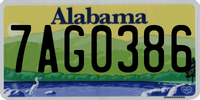 AL license plate 7AG0386