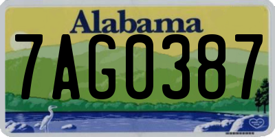 AL license plate 7AG0387