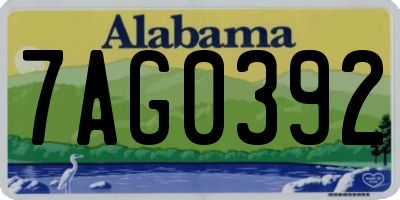 AL license plate 7AG0392