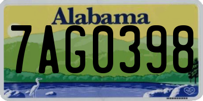 AL license plate 7AG0398