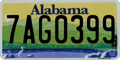 AL license plate 7AG0399