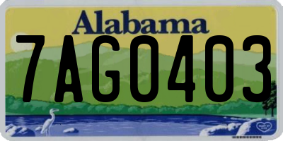AL license plate 7AG0403