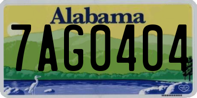 AL license plate 7AG0404
