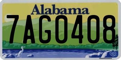 AL license plate 7AG0408