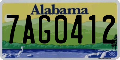 AL license plate 7AG0412