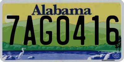 AL license plate 7AG0416