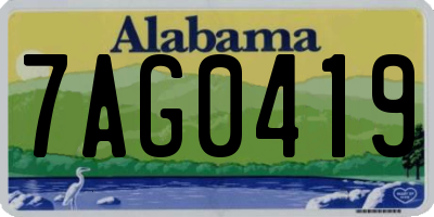 AL license plate 7AG0419