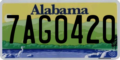 AL license plate 7AG0420