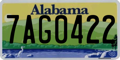 AL license plate 7AG0422