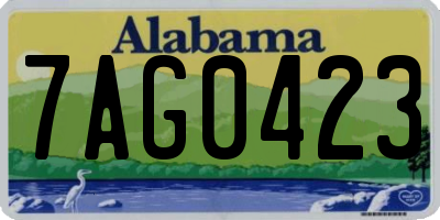 AL license plate 7AG0423