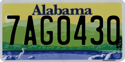 AL license plate 7AG0430