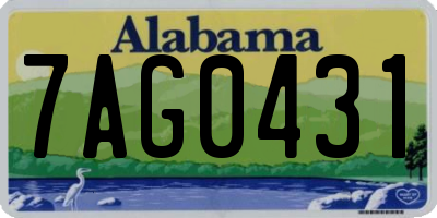 AL license plate 7AG0431
