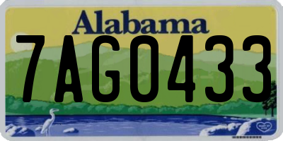AL license plate 7AG0433