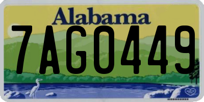AL license plate 7AG0449