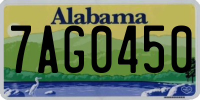 AL license plate 7AG0450