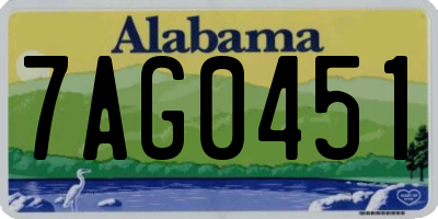 AL license plate 7AG0451