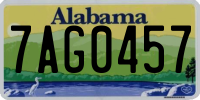AL license plate 7AG0457