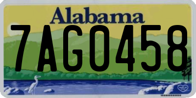 AL license plate 7AG0458