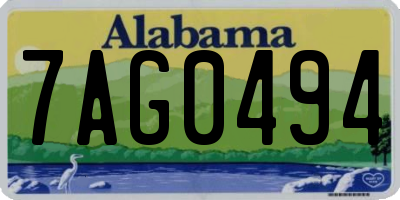 AL license plate 7AG0494