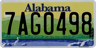 AL license plate 7AG0498