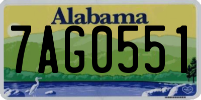 AL license plate 7AG0551