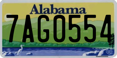 AL license plate 7AG0554