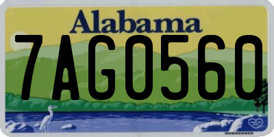 AL license plate 7AG0560