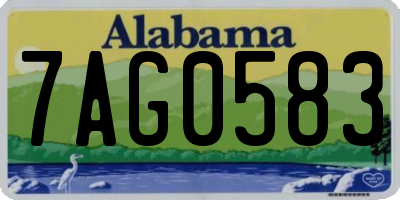 AL license plate 7AG0583