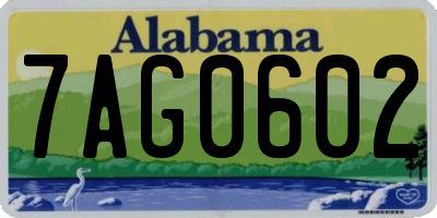 AL license plate 7AG0602