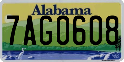 AL license plate 7AG0608