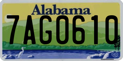 AL license plate 7AG0610